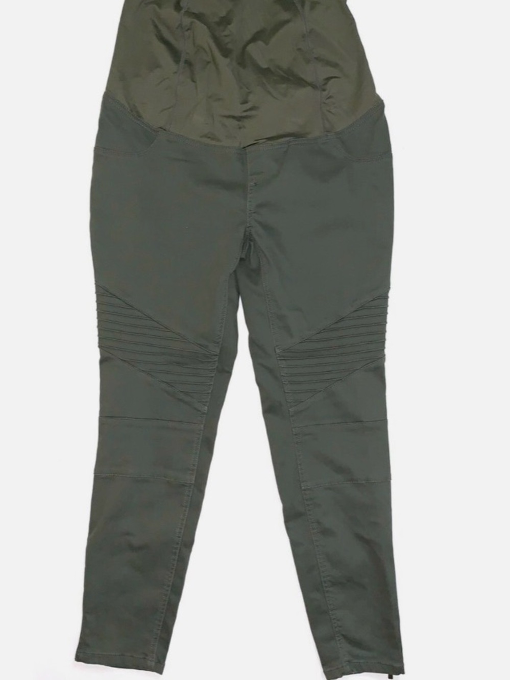 Isabel Maternity by Ingrid & Isabel Olive Green Moto Jeggings Size 6 Over Belly - Picture 2 of 8